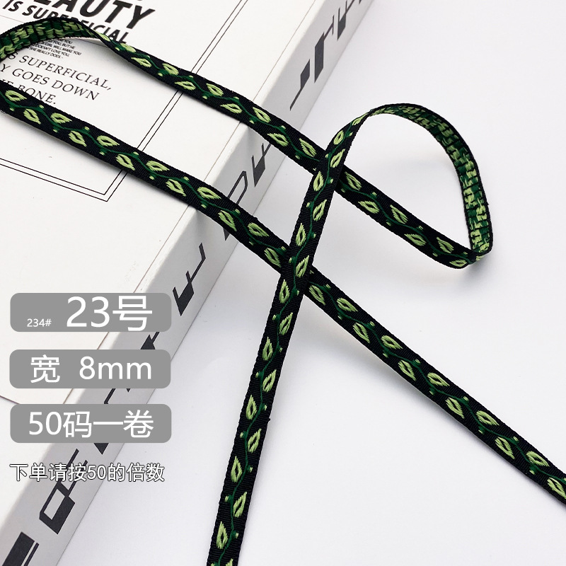 Chuanzhou ropa accesorios de encaje de poliéster jacquard banda 8MM flores decoración universal borde de zapatos accesorios gorra