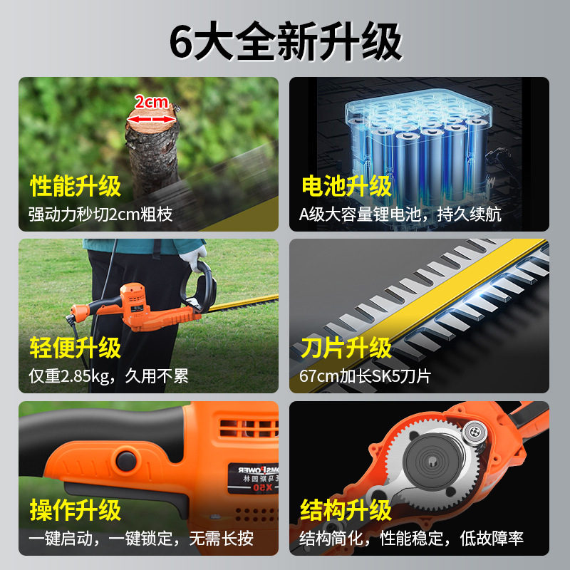 充电式锂电电动绿篱机茶叶树球修剪机剪茶家用园林绿化灌木修枝机