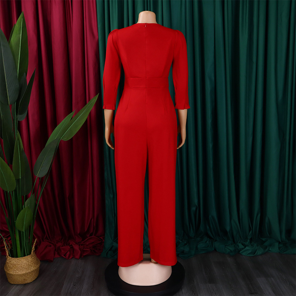 Damen Jumpsuit Langarm Lässig Weites Bein Für Den Winter_voghion.com