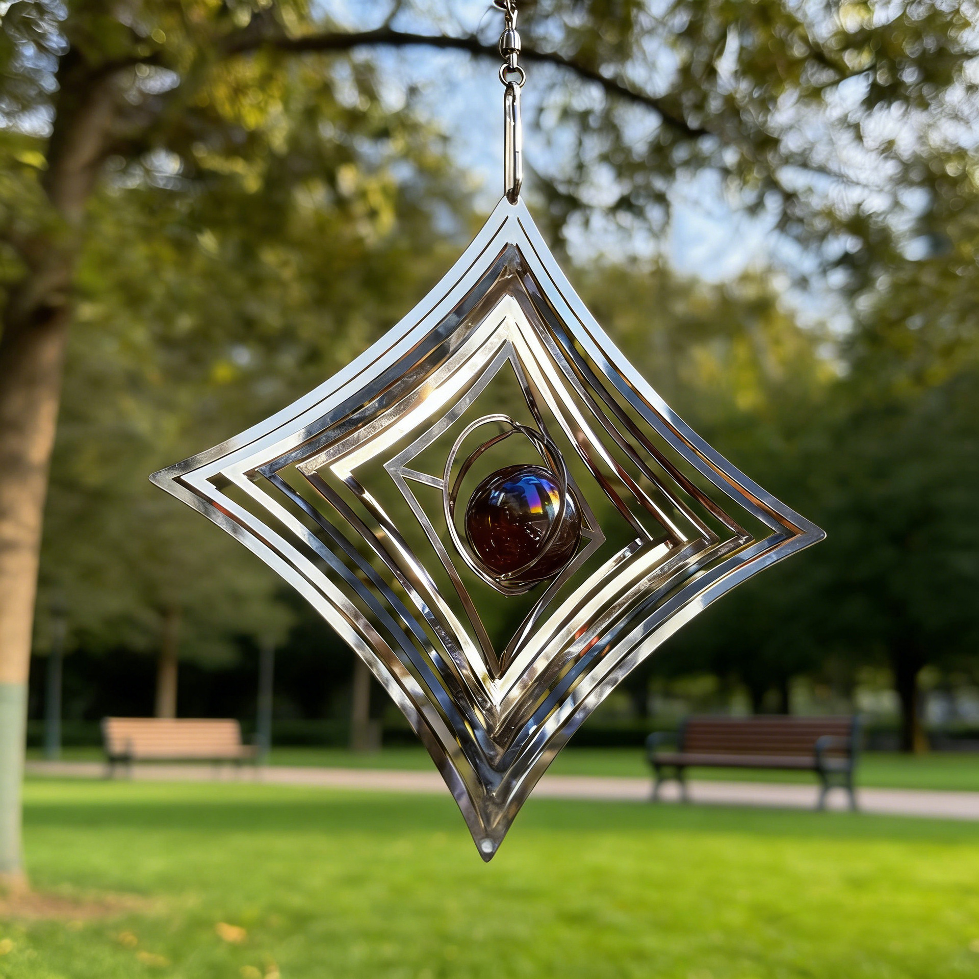 3D立体大梦归离周边同款风转曼陀罗风铃挂饰菱形创意旋转家居装饰