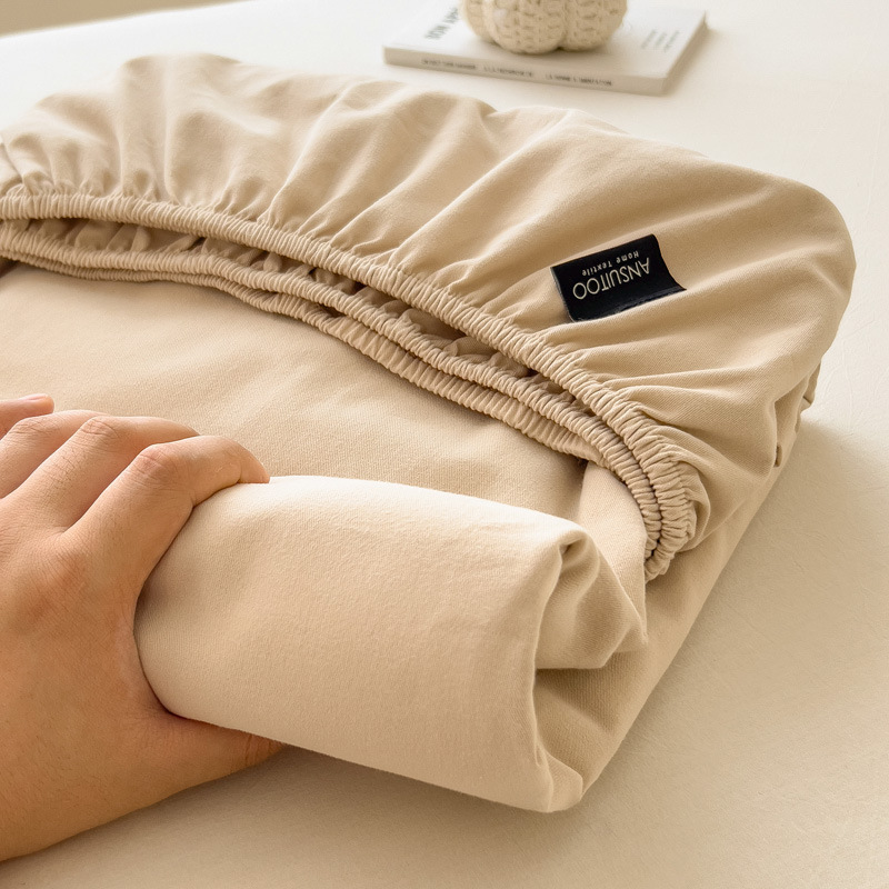 Brushed Cotton Fitted Sheet Single Piece 100% Pure Cotton 2025 Mattress Cover 2026 New Model Fitted Sheet 100% Pure Cotton