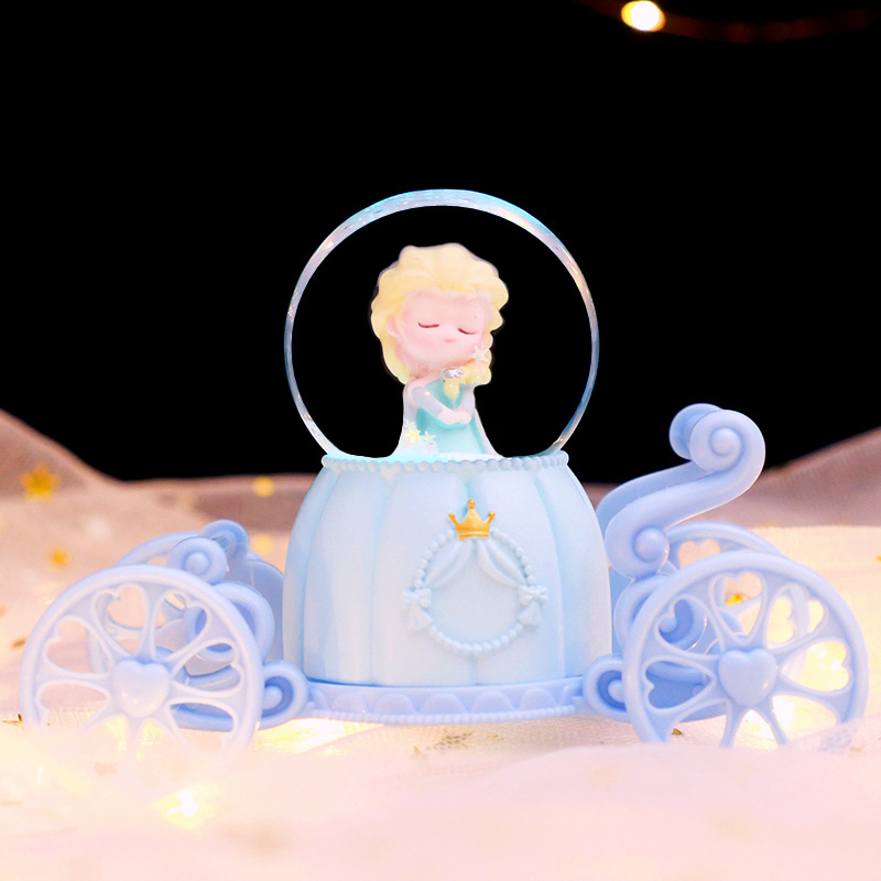 Girl's Heart Princess Carriage 45# Mini Crystal Ball Ornaments Girls Bedroom Atmosphere Small Lights Holiday Gifts Wholesale