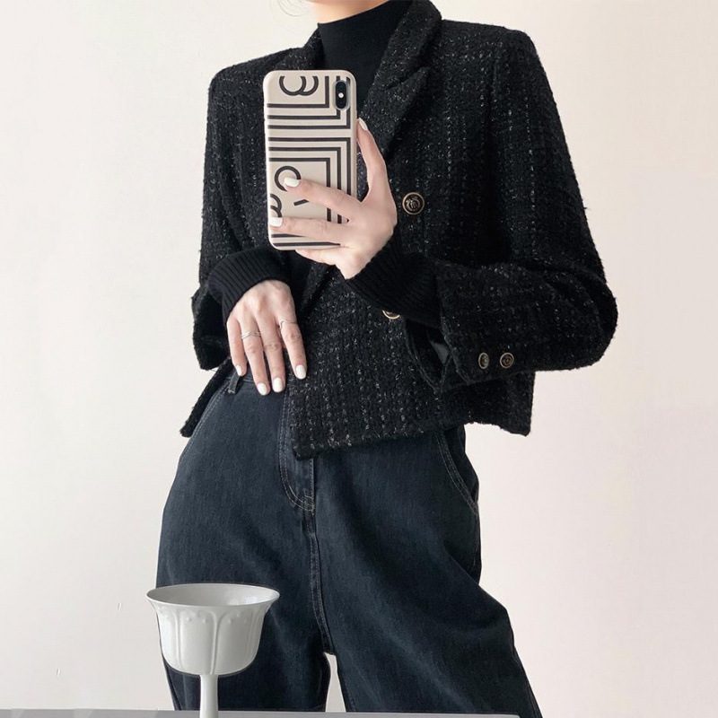 法式小香风外套女2025春秋新款韩版小众气质名媛小西装上衣外穿潮|undefined