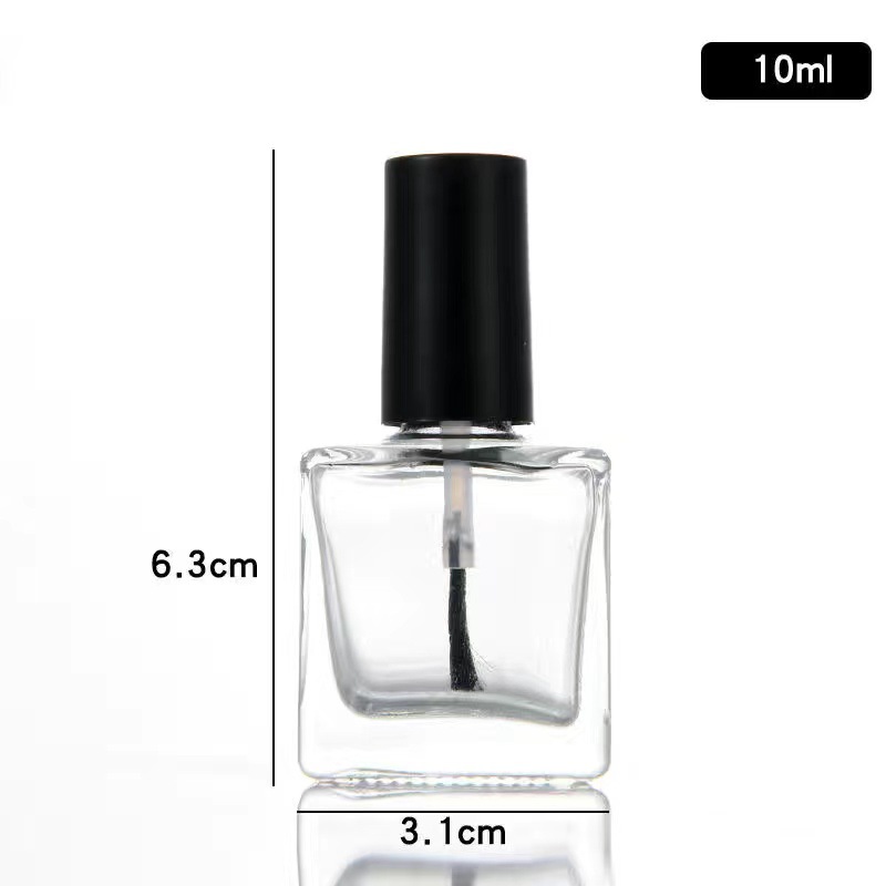 Botellas Vidrio para Esmalte 5–15 ml — Con Brocha (Transparente)