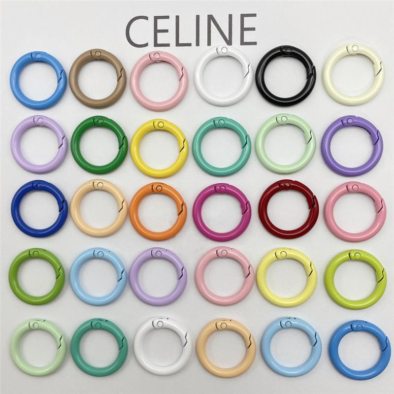 Macaron 23mm colgar chapado bobina de color caramelo abertura de resorte pequeño redondo hebilla de metal accesorios de joyería