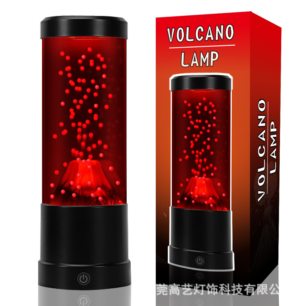 Fábrica al por mayor Amazon LED noche luz volcán creativo noche luz regalo decoración atmósfera luz USB lava lámpara