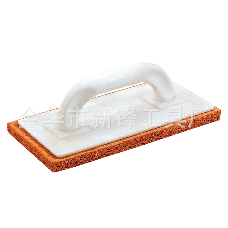 厂家供应塑料手柄抹泥板橙色橡胶发泡底板抹泥板