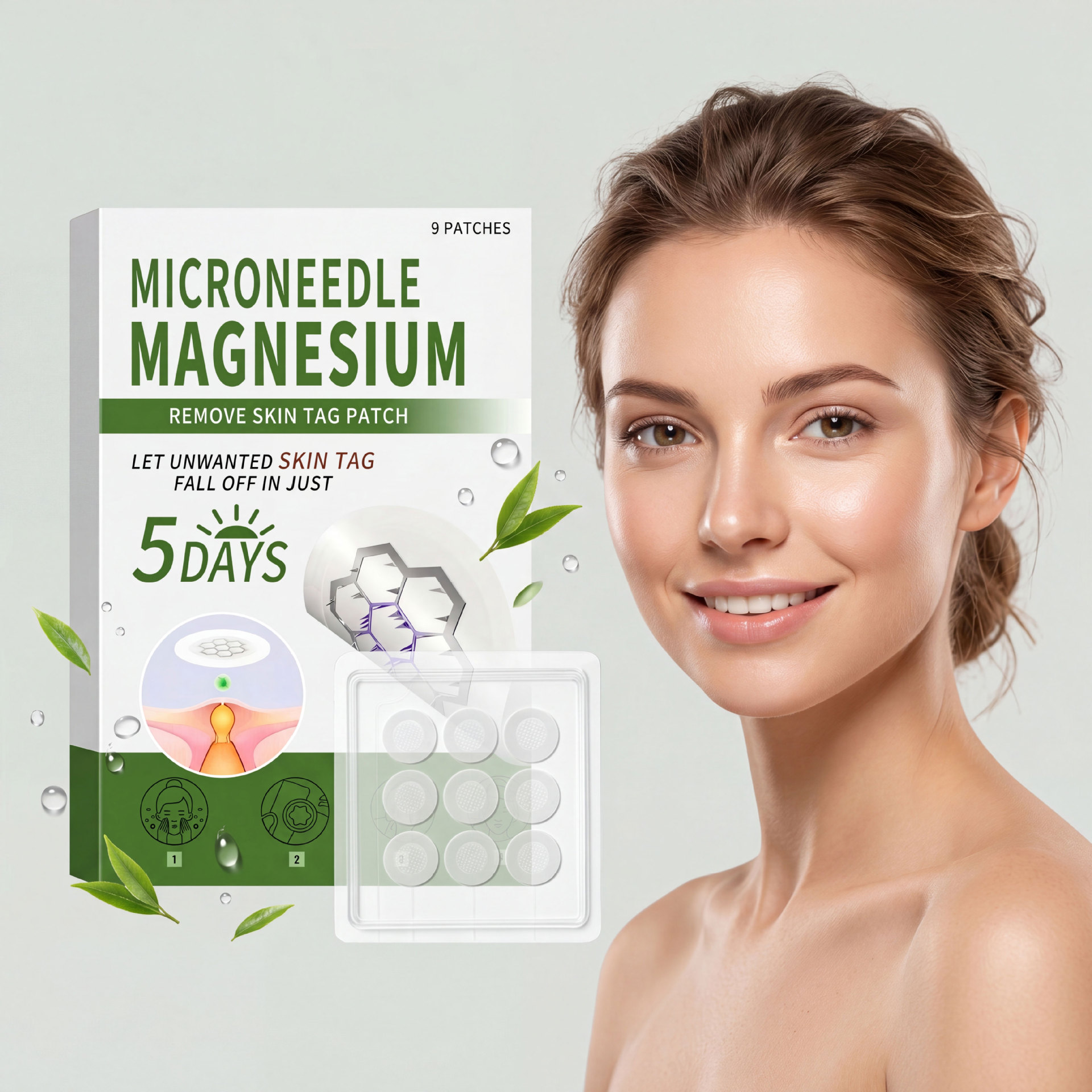 Skin Care Magnesium Patch, Soft and Compliant with the Skin, Moisturizing, Refreshing, Non-Sticky, Gentle and Comfortable Daily Body Care
