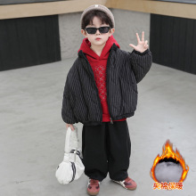 男童外套2025新款冬装儿童保暖百搭宽松加厚棉服男孩休闲舒适上衣