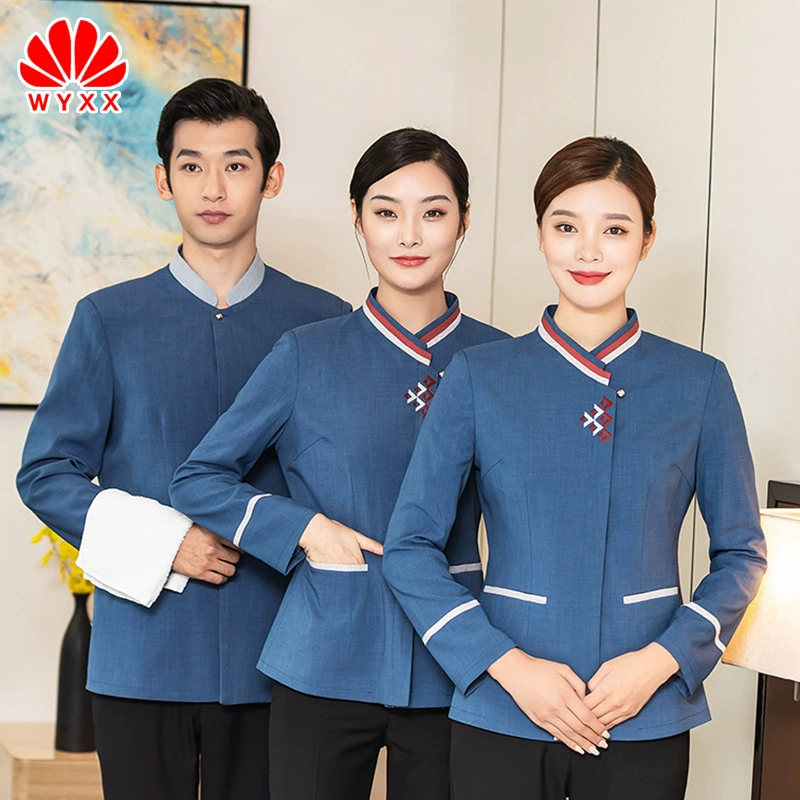 Чистка рабочей одежды с длинным рукавом Женская недвижимость отель торговый центр гостиничный номер тетя официант костюм осень и зима плюс размер