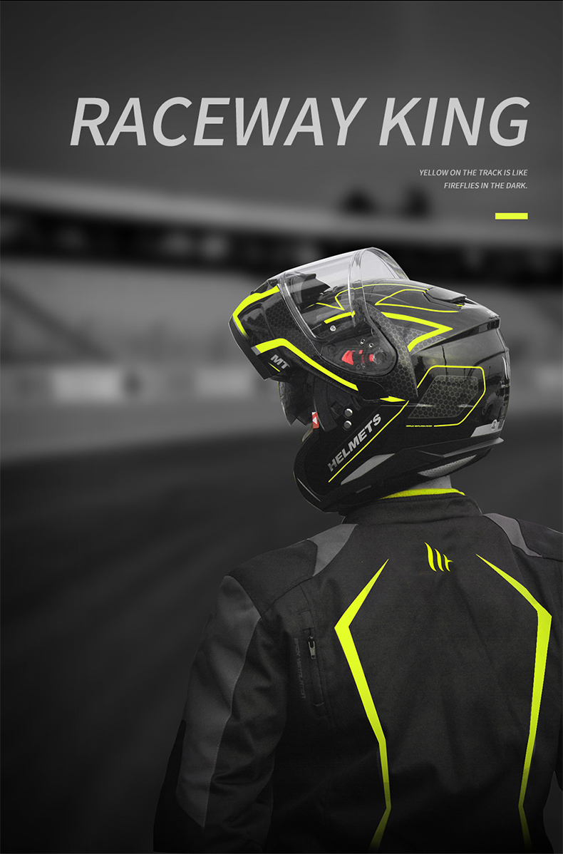 Spanish MT Motorcycle Flip-Up Helmet, Dual Lens, Summer