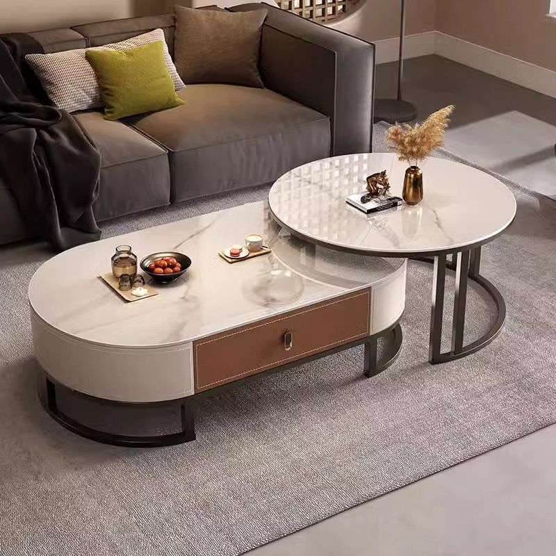 Household Floor-Standing Ready-Made Storage Cabinet Small Apartment High-End Tv Cabinet New Solid Wood Tv Cabinet Coffee Table Combination Living Room