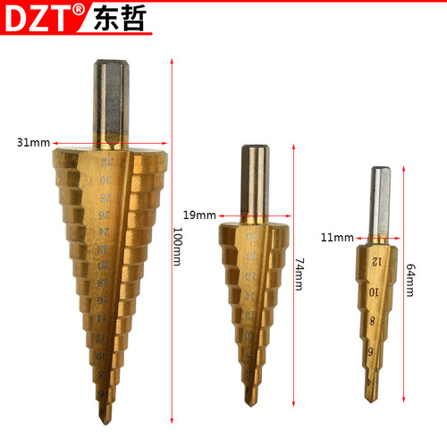 Factory direct sales of 3 large triangular shank step drills 4-12 4-20 4-32 in multiple specifications