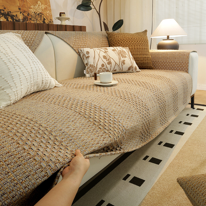 Nórdico simple estilo de alta sensación de cuatro estaciones sofá general tela trenzada anti-cat arañazo sofá toalla sofá cubierta mantas sofá