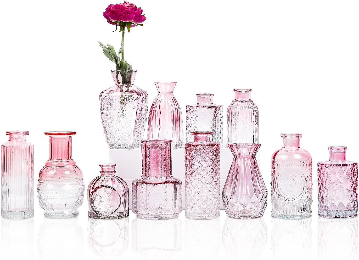 Juego de jarrones pequeños populares de Amazon, jarrones de estilo europeo para arreglos florales, decoración de alta gama para sala de estar y cocina