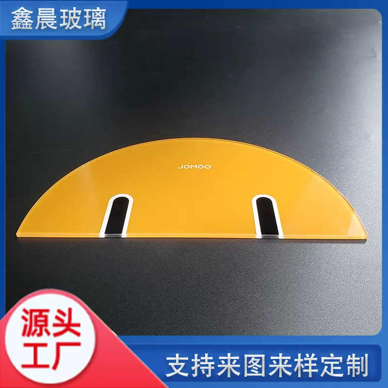 智能家居钢化玻璃面板 半透指示灯显玻璃面板打孔丝印精雕加工