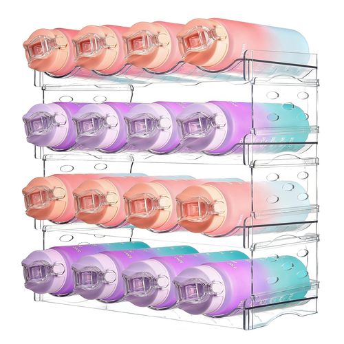 New cross-border PET transparent wine rack, water cup, drink, stackable storage rack, multi-functional folding household storage