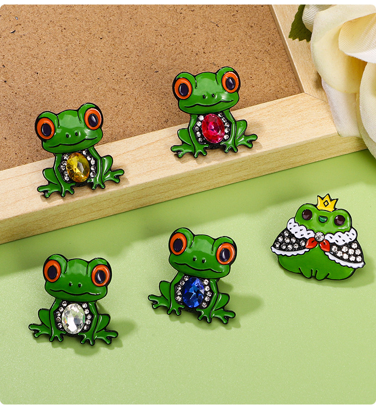 Cartoon Style Animal Frog Alloy Enamel Unisex Brooches display picture 2