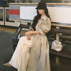 财阀女主 气质双排扣风衣外套女秋季新款英伦风感中长款大衣