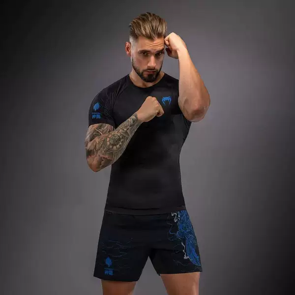 UFC Mixed Martial Arts Boxing Suit Set for Sports, Running, Fitness, Combat, Quick-Dry Short-Sleeve Shorts Training Wear, Cross-Border