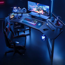 家用豪华电脑桌台式电竞桌轻奢卧室电脑桌直播游戏桌子书桌工作台