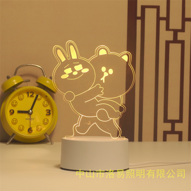 3D lámpara de noche acrílica atmósfera regalos de cabecera atmósfera lámpara de evento regalos al por mayor DIY lámpara de escritorio ideas de Navidad
