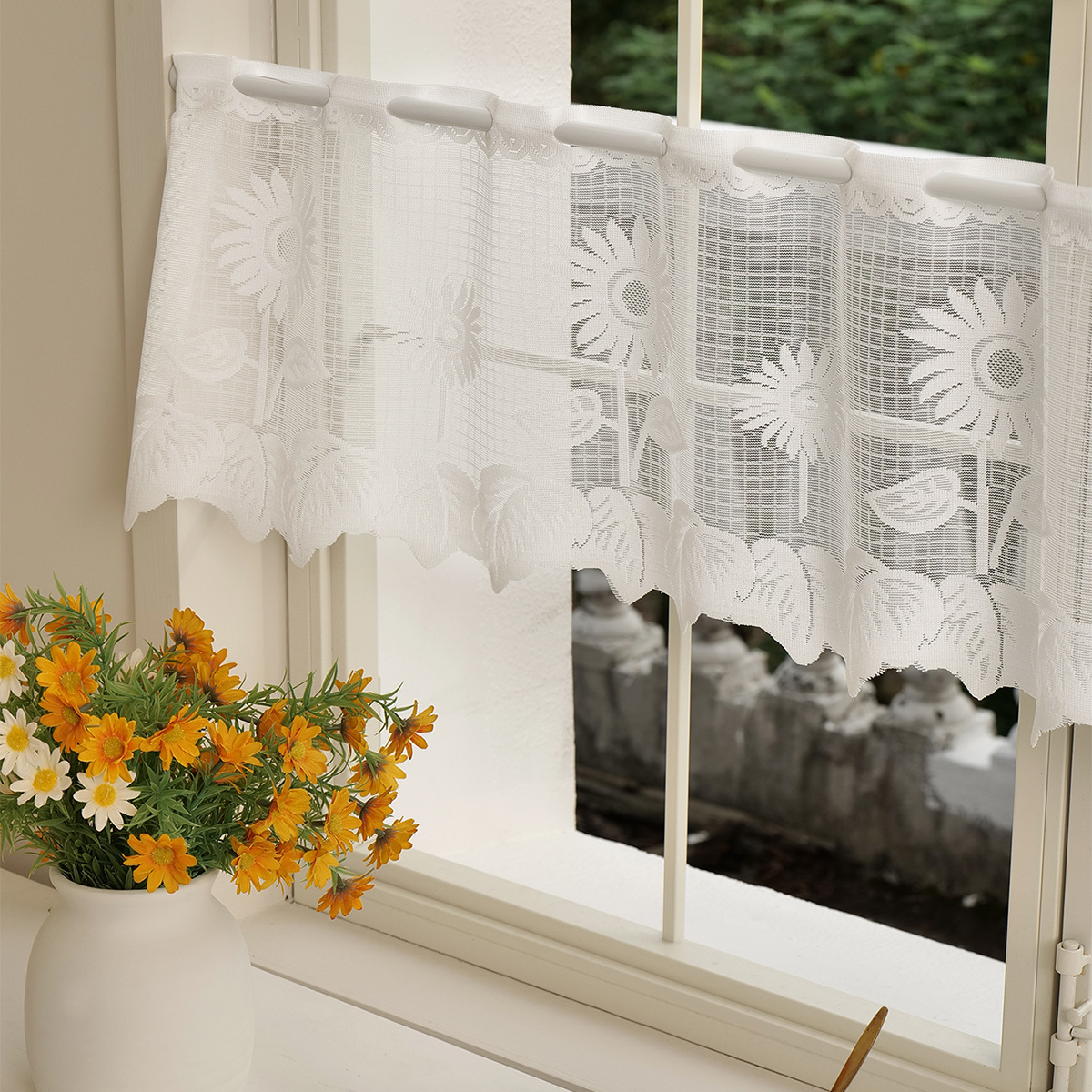 Amazon transfronterizo de urdimbre de encaje media cortina de tela de barra de cocina sala de estar cortina de sombreado de tela TEMU