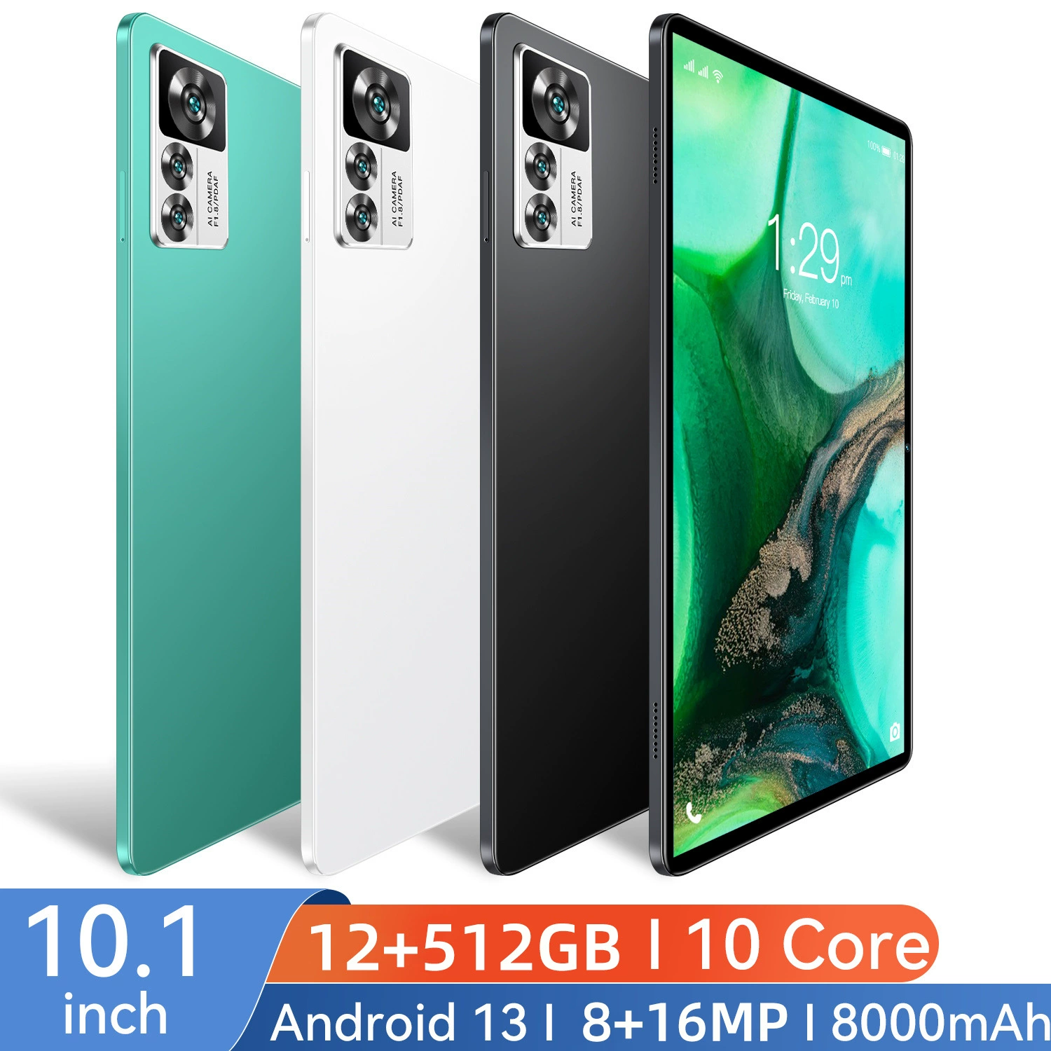 Планшет-ноутбук, 1 дюйм, широкий экран, 5G, 512 ГБ, Android