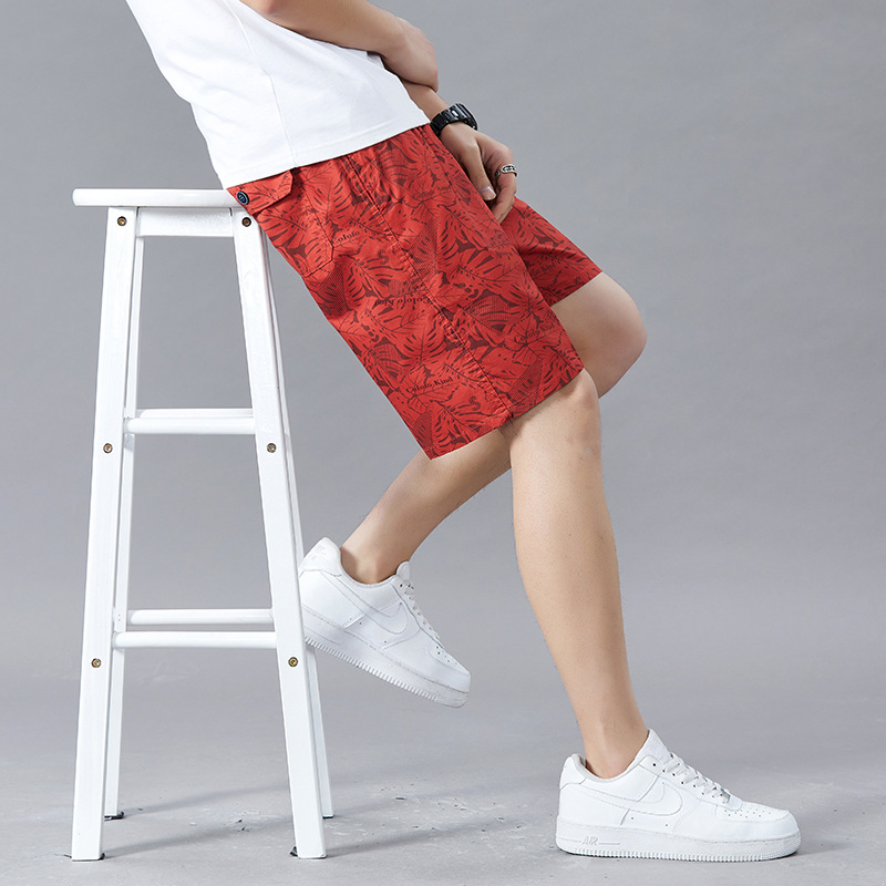 Cross-Border Summer Pure Cotton Sports Casual Five-Point Pants Men's Thin Beach Shorts Straight Loose Camouflage Mid-Pants