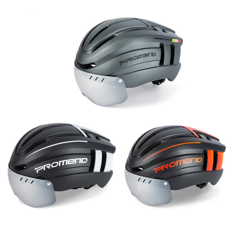 Creativo con luz de advertencia Promend succión magnética gafas casco H15USB recargable mountain bike Riding equipo