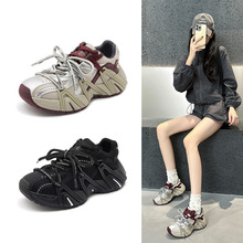 厚底老爹鞋女2025春季新款韩版透气百搭轻便防滑休闲运动鞋潮