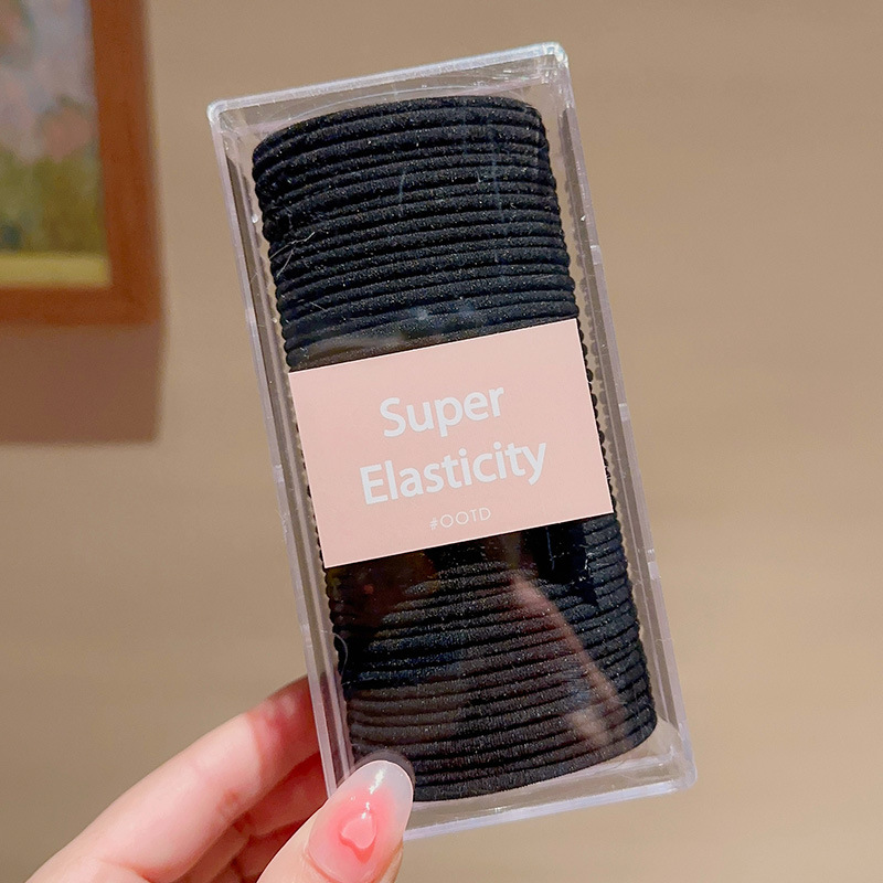 Alta banda de goma elástica banda de pelo cuerda de pelo no duele lazo de pelo alta Cola de Caballo lazo de pelo duradero en caja cuerda de pelo de color coreano