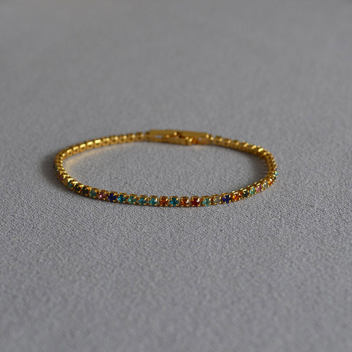 Colorful Mediterranean candy-like sparkling gemstone gorgeous simple and stylish versatile exotic hand chain