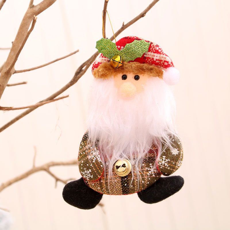 Decoraciones de Navidad anciano muñeco de nieve ciervo regalos de Navidad pequeño colgante muñeca de peluche colgante de árbol de Navidad suministros