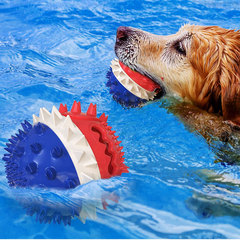 New Arrival Dog Treat Dispensing Toy for Foreign Trade, Intelligent Sound-Producing, Bite-Resistant, Teeth-Cleaning Bouncy Ball, Can Float in Water, Suitable for Large Dogs