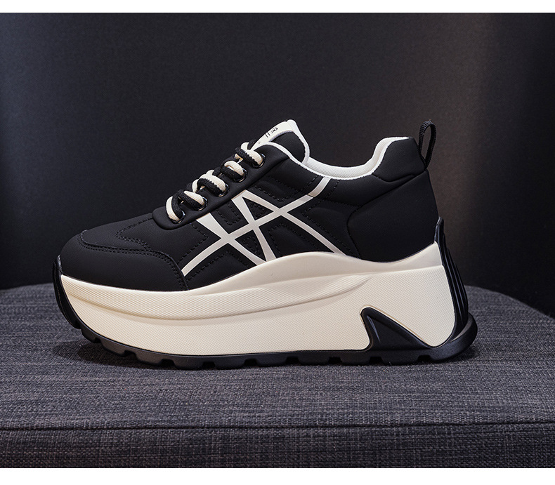 Giày sneaker nữ đế dày chunky phong cách bánh mì tăng chiều cao — M2971-1 màu mơ nhân nhung, M2971 Đỏ Một Lớp, M2971 Đen Một Lớp, M2971 màu mơ, một lớp lót chi tiết 42