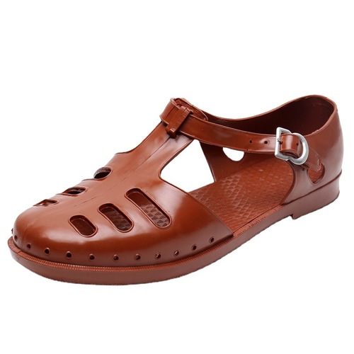 Fashion Casual Retro Outdoor Sandals Vintage Rubber Pig Cage Shoes Men's Toe Boxed Hole Hole Sandals Beach Summer