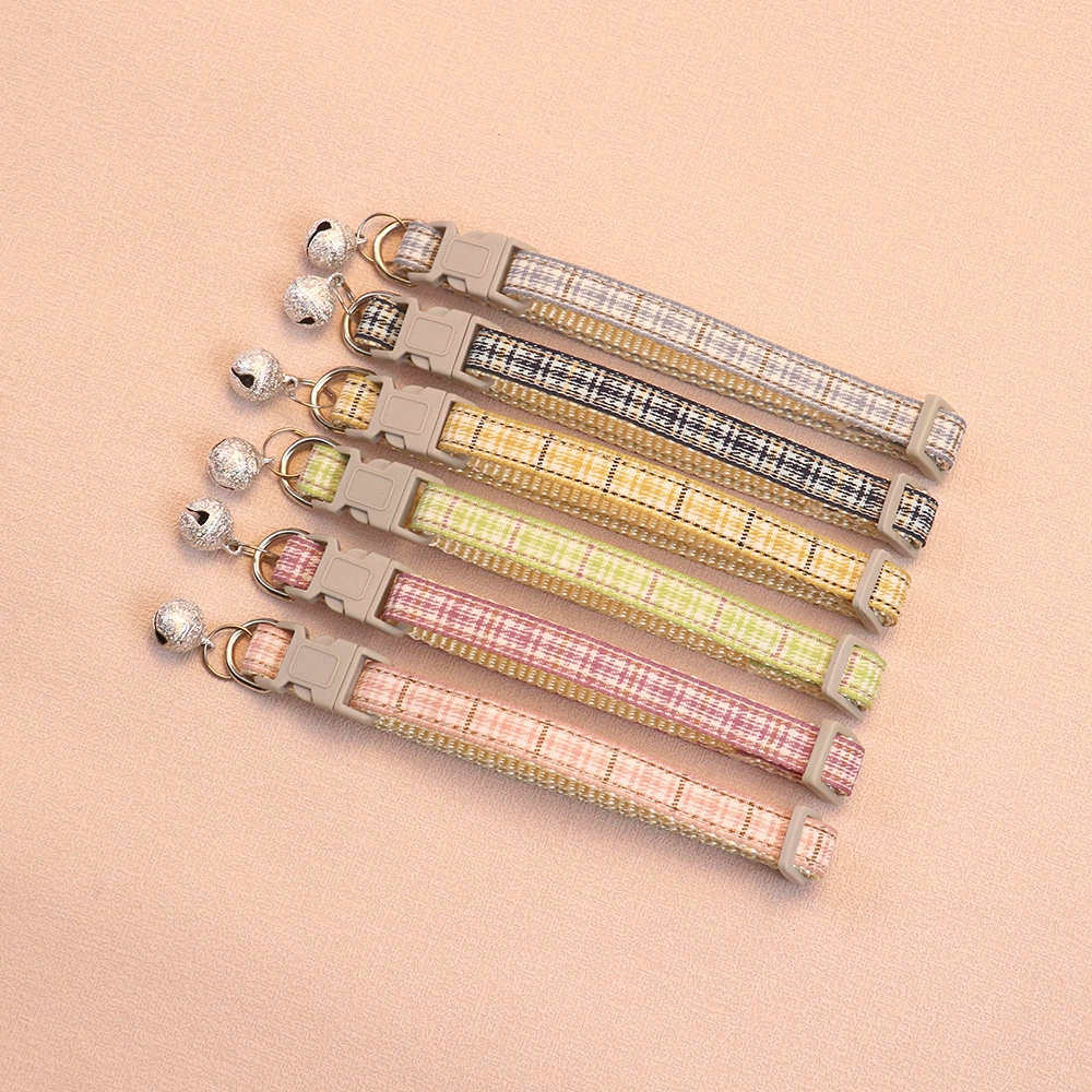 2023 Летний Новый клетчатый ошейник для домашних животных маленькая собака кошка ошейник милый клетчатый колокольчик на шею ювелирные изделия