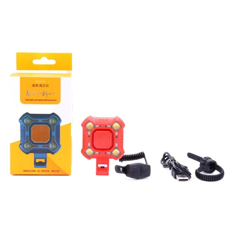 Bicicleta de montaña luz de la linterna cuerno luz USB de carga eléctrica campana trasera accesorios de equipamiento de equitación