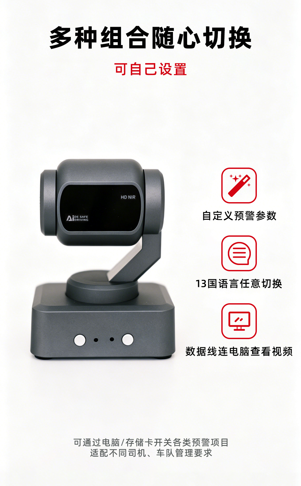 Car accessories: Anti-fatigue safety driving device, driver drowsiness alarm, long-distance driving gadget, new model with cloud platform