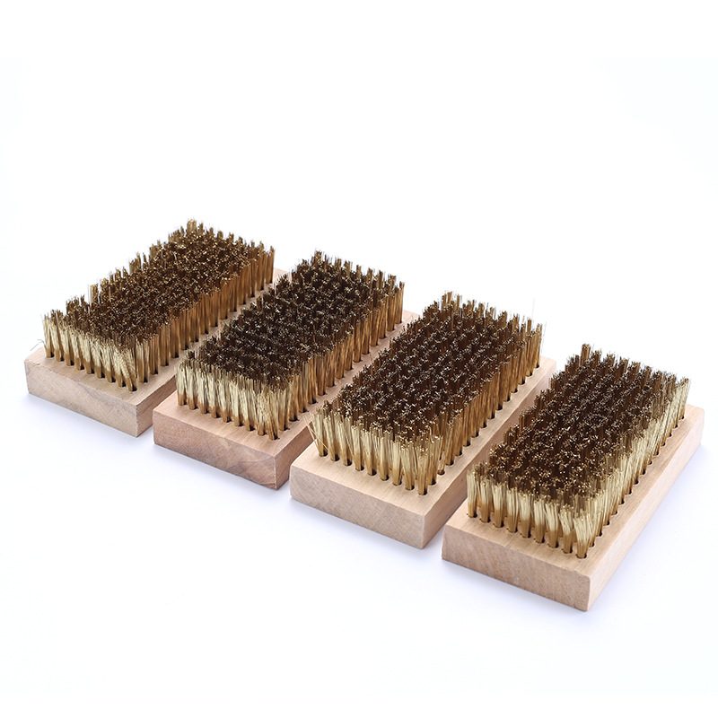 Fábrica al por mayor cepillo de alambre de cobre cuadrado mecanismo de cepillo de alambre de cobre 105*48 diámetro de alambre 0,2 derusting cepillo de alambre de cobre