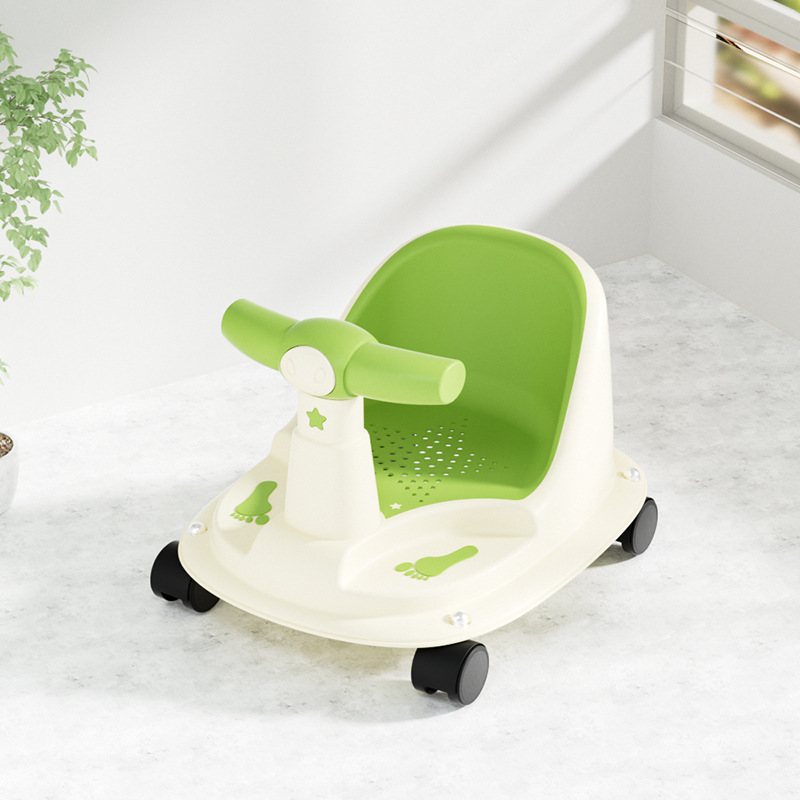 Asiento de baño para bebé, lavabo, tumbador, taburete para bebé, taburete para niños con ruedas, silla de respaldo para niños