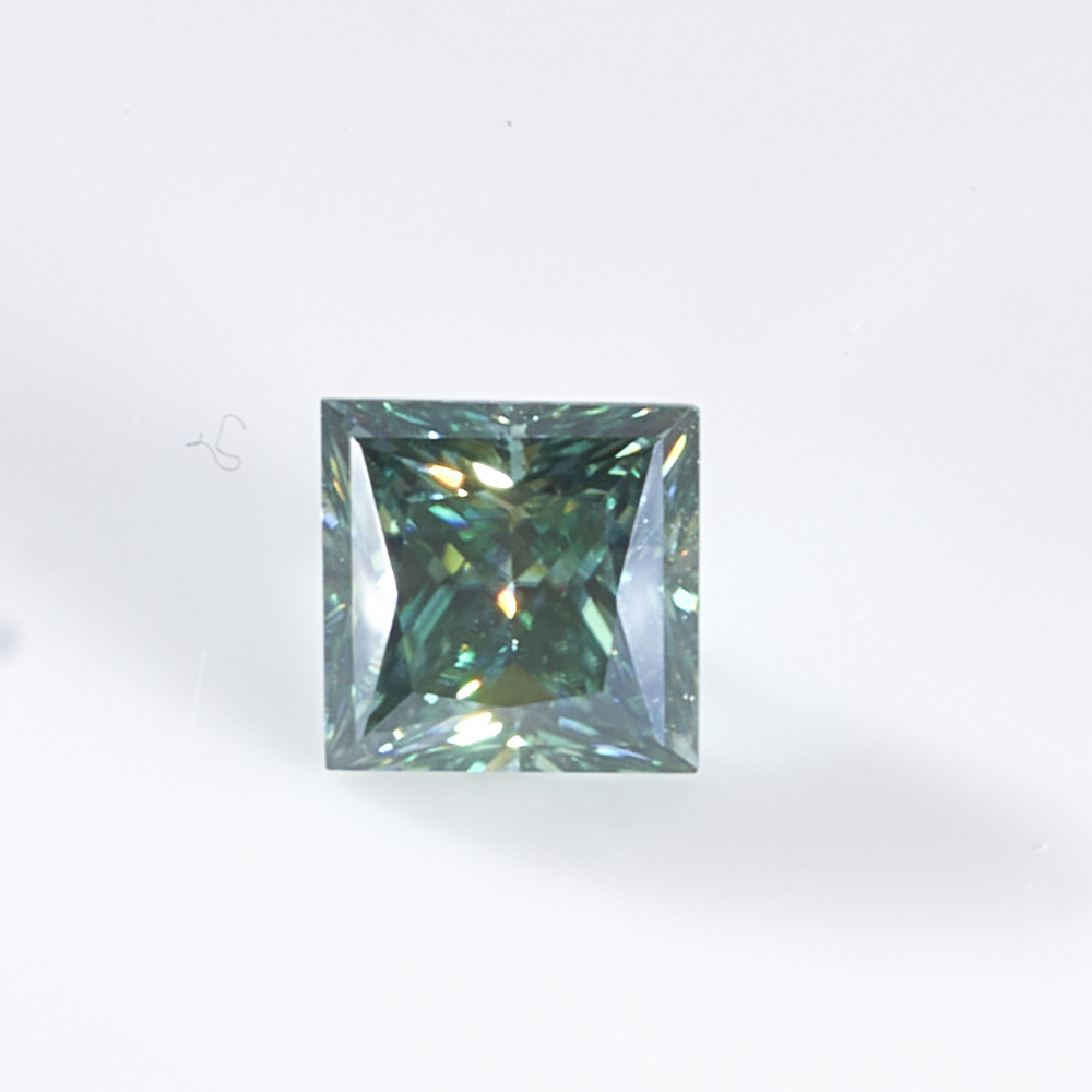 Peras / gotas de agua color azul-verde Moissanite con certificado de cintura tamaño tarjeta de plata negra / joyería de oro K