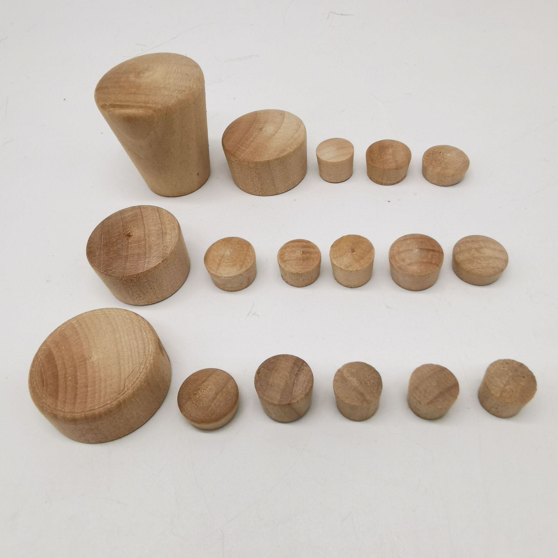 Factory wholesale conical wooden stopper wood hole plug bottle stopper wood granules screw hole wood lid cover wood plug furniture accessories