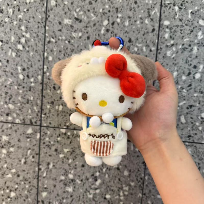 本物の子羊ハローキティペンダントぬいぐるみバッグペンダントかわいい人形キーホルダークリエイティブギフト|undefined
