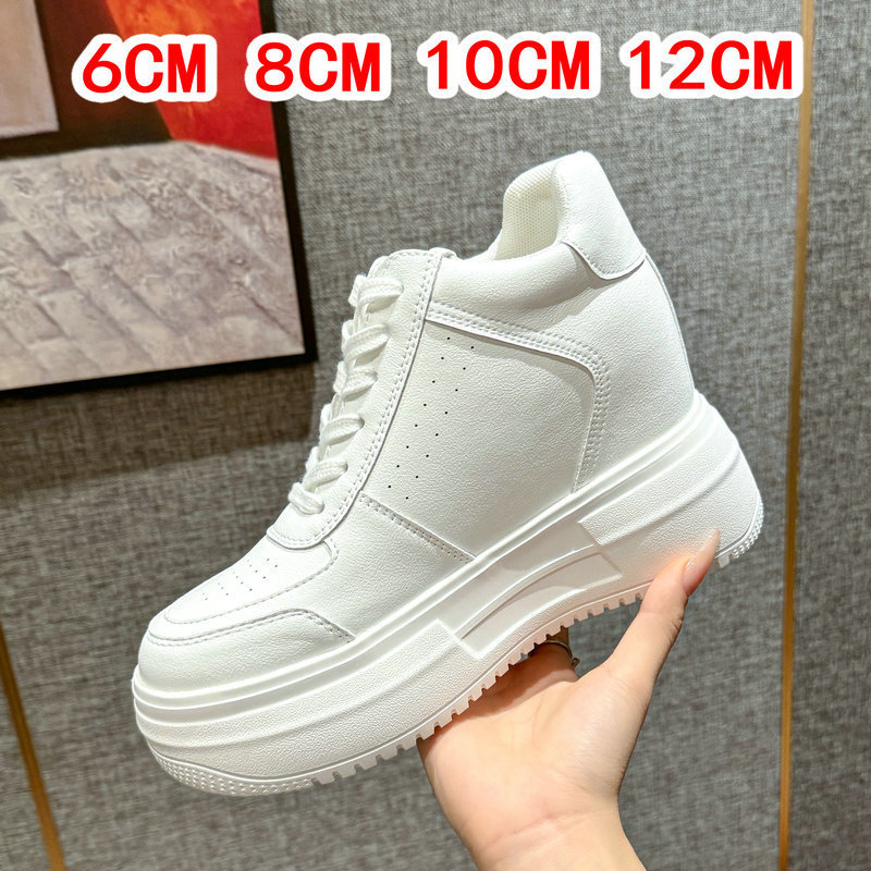 2025 New Leather White Shoes Invisible Height Increase 10cm12cm14cm Thick Sole Shoes Height Increase Shoes Casual Women's Shoes 2025 New Leather White Shoes Invisible Height Increase 10cm12cm14cm Thick Sole Shoes Height Increase Shoes Casual Women's Shoes
