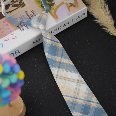 wholesale JK lady lattice necktie Japan Senior high school student uniform Lazy man Elastic Buckle DK necktie