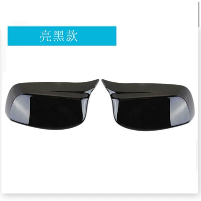 Suitable for Bmw 5 Series E60 04-07 Rearview Mirror Cover Horn-Shaped Reversing Mirror Housing Rearview Mirror Modification (Rearview mirror/rearview mirror) - bright-black-and-black-pair