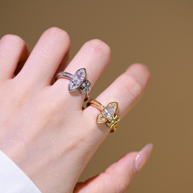 Adjustable Empress Saturn Diamond Ring For Women High End Zircon_voghion.com