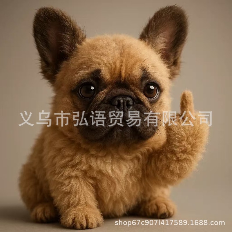 跨境创意树脂工艺毛绒叛军动物中指动物雕像收藏纪念家居摆设|undefined